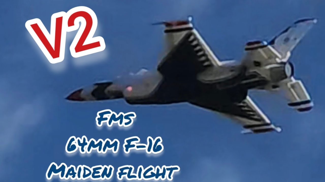 Fms 64mm F-16 thunder bird  maiden fight ,lucky plane or unlucky plane ? 