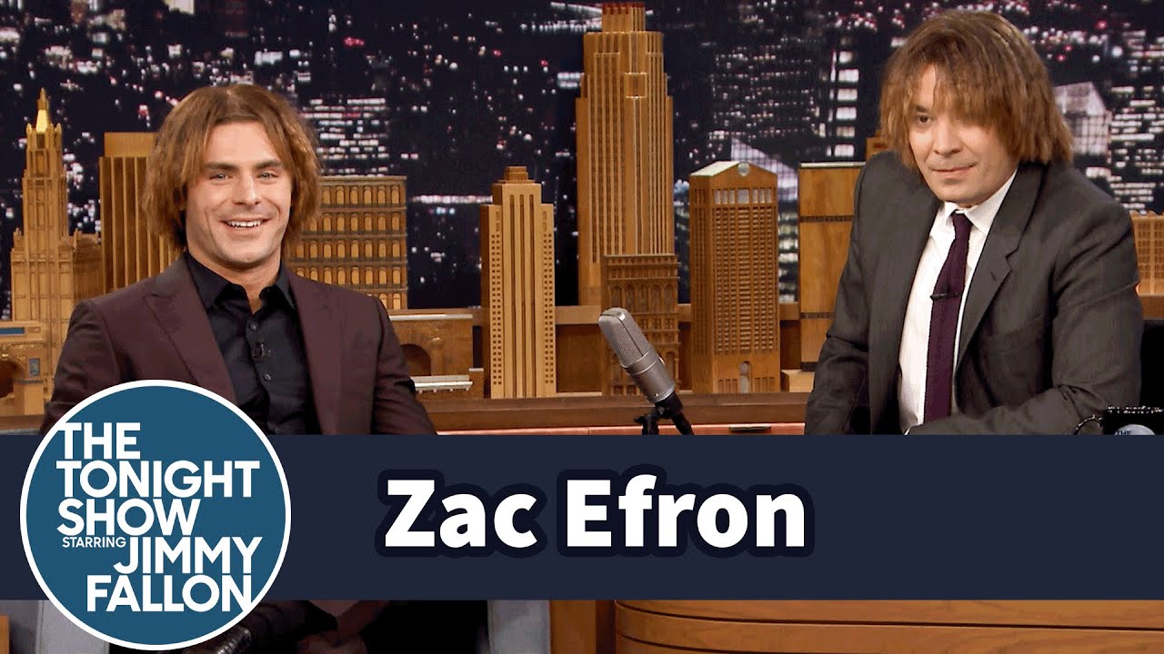 Zac Efron and Jimmy Try Out Zac's Crimped Eighth-Grade Hairstyle