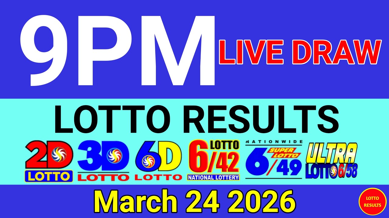 Lotto Result Today 9pm Draw March 24, 2026 Swertres Ez2 PCSO Live Result