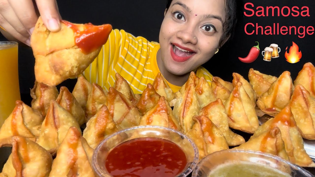 SPICY 🔥 SAMOSA CHALLENGE 😋 FOOD EATING VIDEOS, BIG BITES 🤤 MUKBANG ASMR 🥵 EATING VIDEOS 🌶️