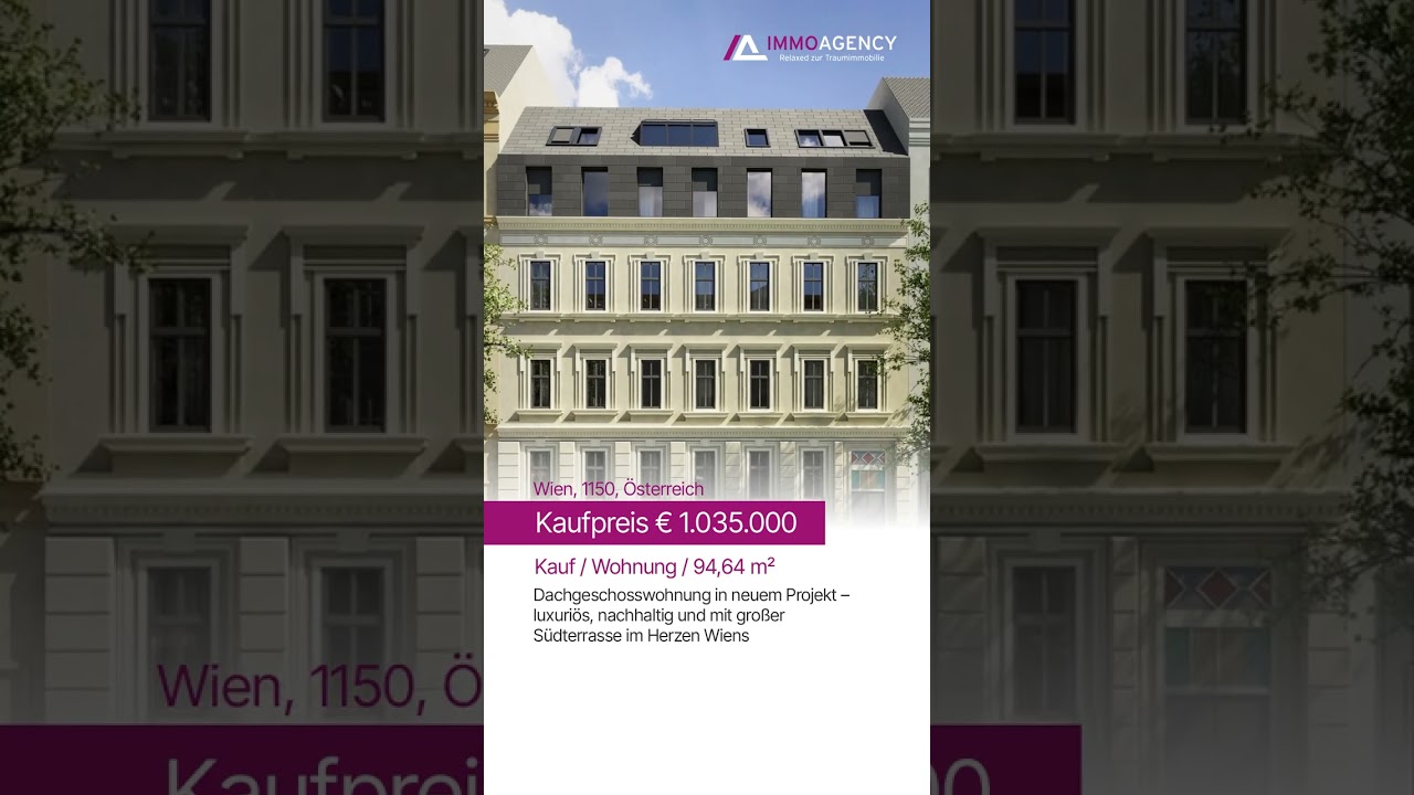 ✨ NEU WIEN - Nachhaltigkeit trifft Wohnkomfort! ☀️

Entdecke die sensationelle Dachgeschosswoh