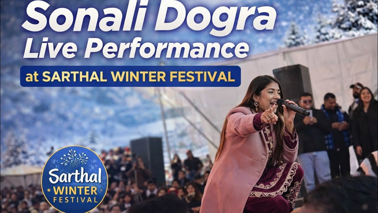 “Live Performance by Sonali DograSarthal Winter Festival 2026Crowd + Snow + Music = Pure Magic ❄️🎵”