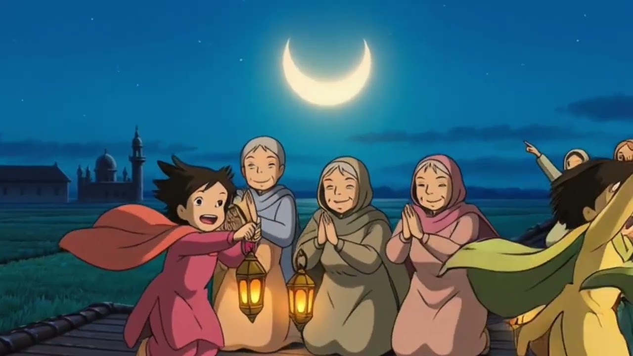 Ghibli Style Ramadan Animation & Aesthetic Islamic Short 🌙✨