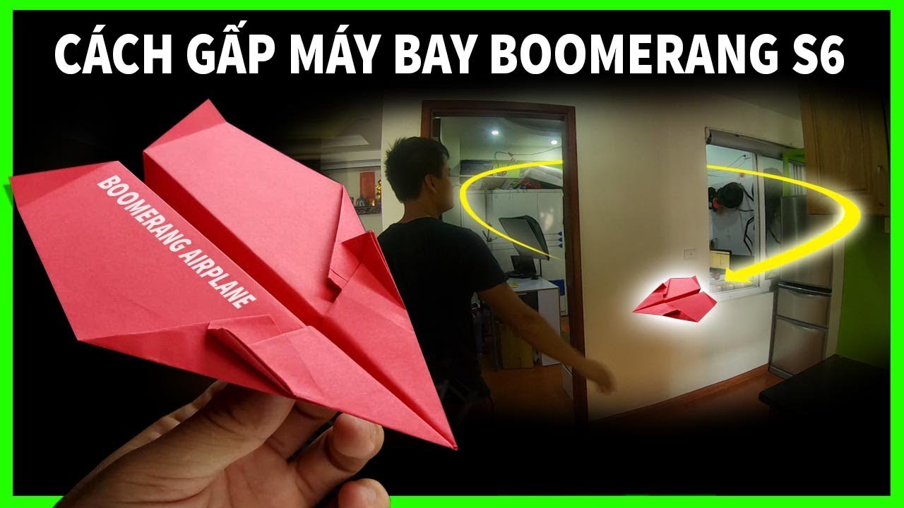 Cách gấp máy bay boomerang s6 với khả năng bay xuyên cửa #boomerangplane | PHUC ORIGAMI