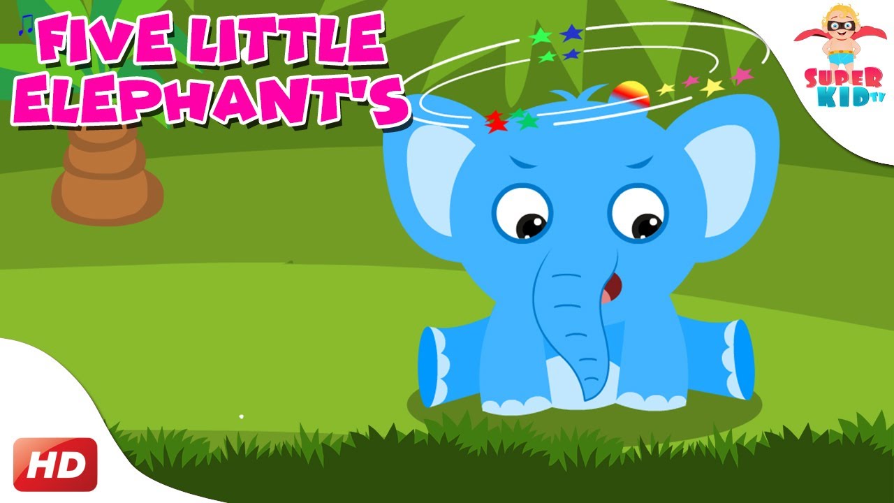 🐘 5 Little Elephants Jumping on the Bed | Fun Kids Video 🎉 | Superkid TV 🌟