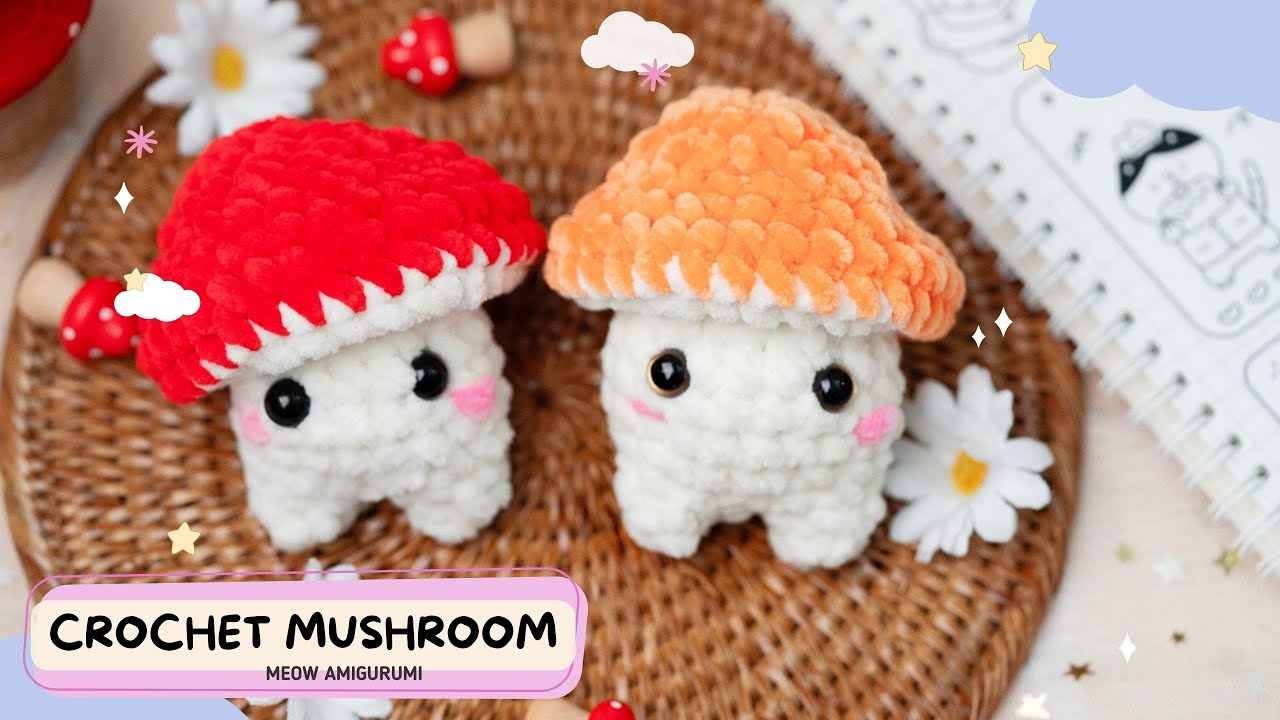 Crochet Mushroom For Beginner  🍄 - NO SEW Easy Amigurumi For Beginner - Crochet Mushroom Tutorial