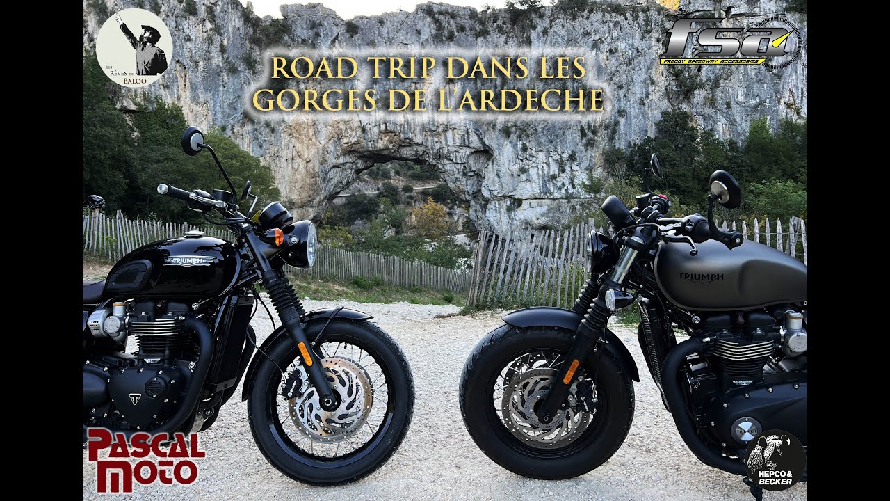 ROAD TRIP DANS LES GORGES DE L'ARDECHE - EN TRIUMPH BONNEVILLE T120 BLACK / BOBBER