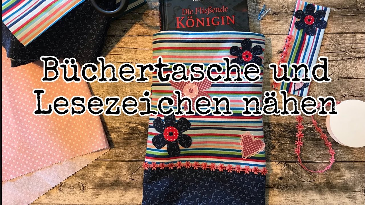 Buchtasche und Lesezeichen nähen | Puzzle Flake