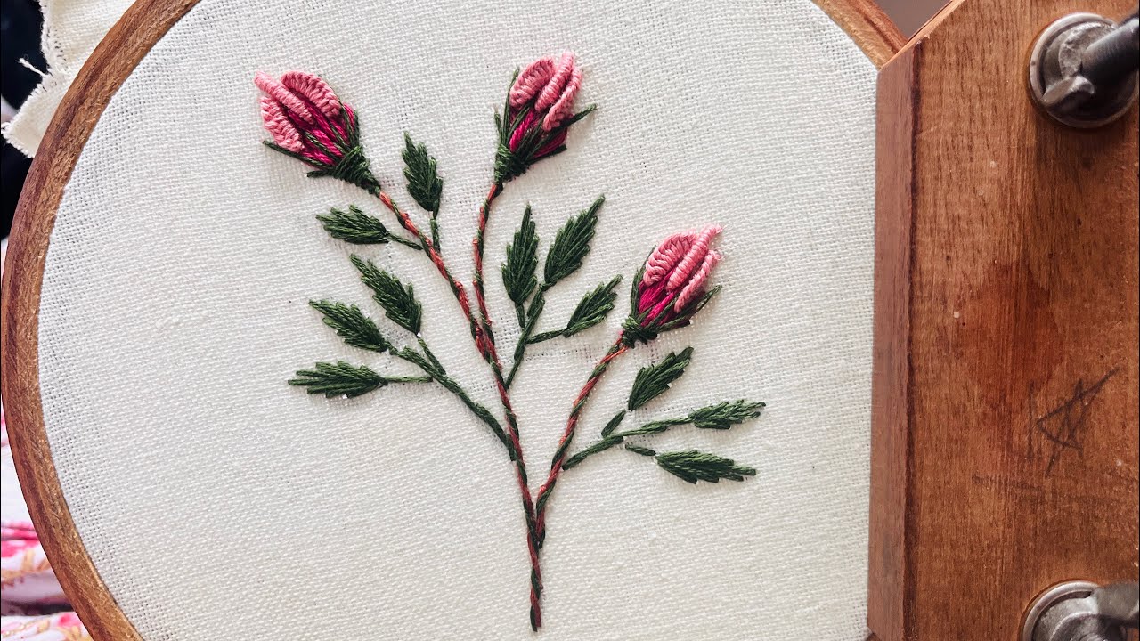 Simple and beautiful hand embroidery design |easy flower embroidery trick-01