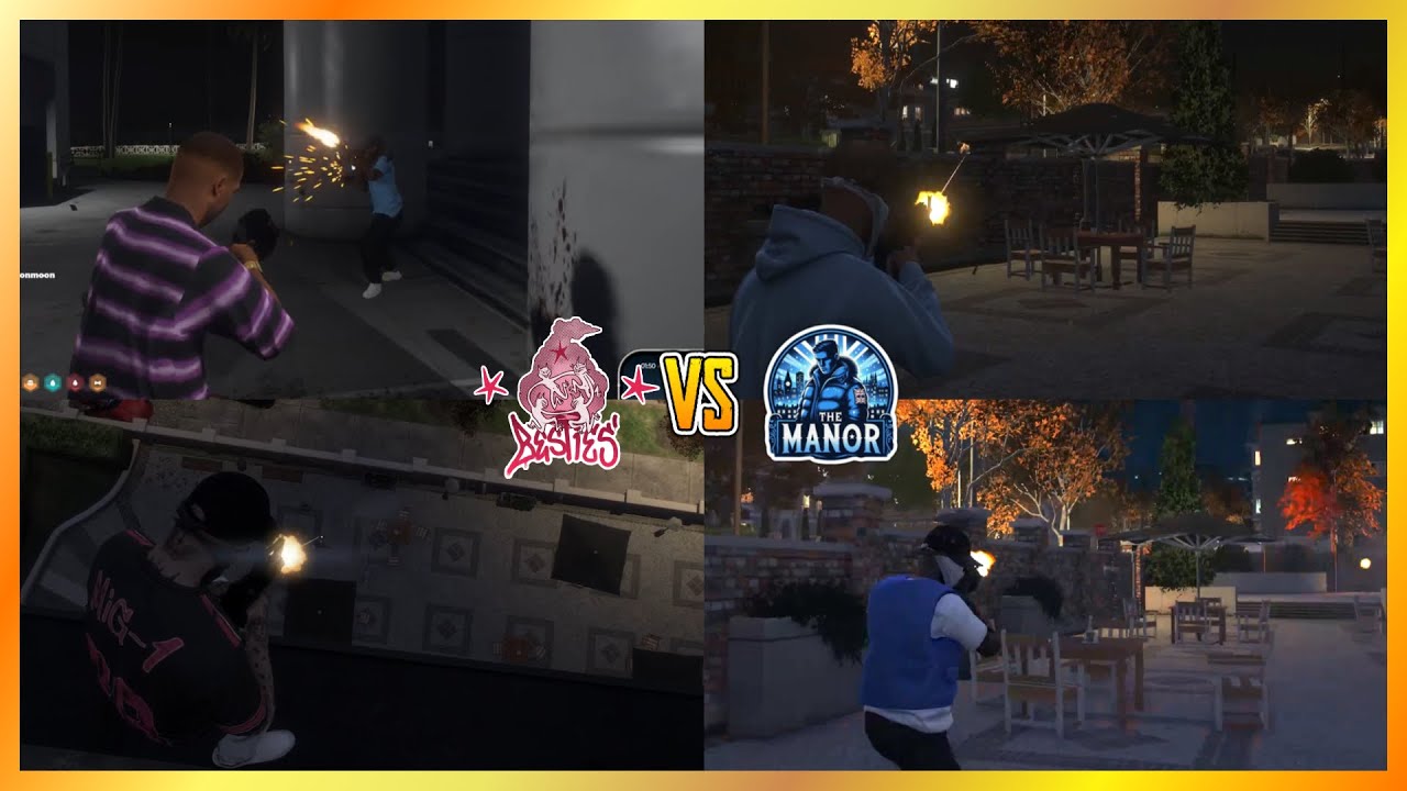 Besties vs Manor At Bay City Ave (Multi POVs) | NoPixel 4.0 GTA RP
