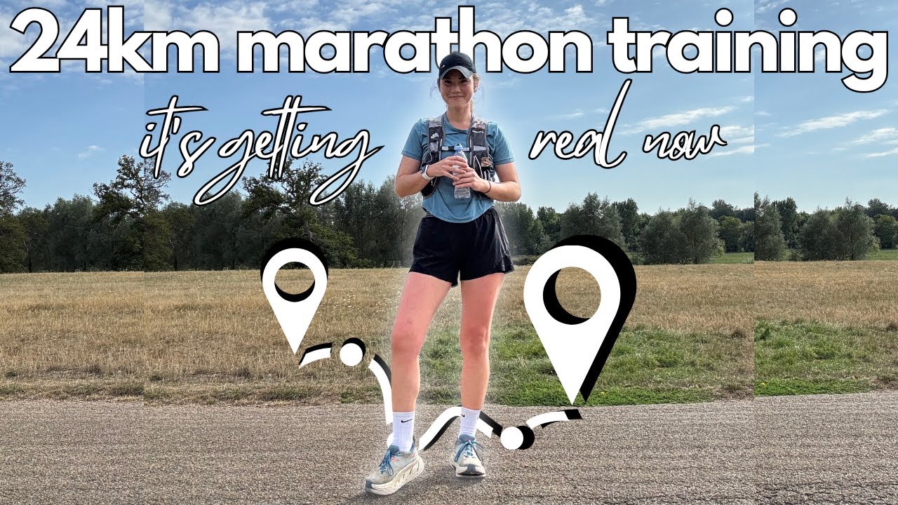 RUN 24KM WITH ME!! | nerves are setting in, marathon countdown + seeing progress!! | Day 22 Vlogust