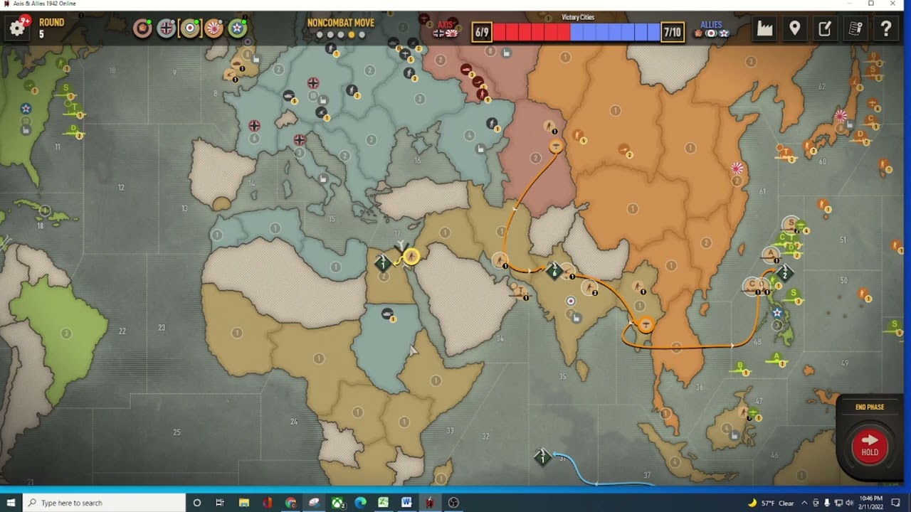 Axis and Allies Online - KJF with UK Fleet Drop vs Platinum Player Part 2