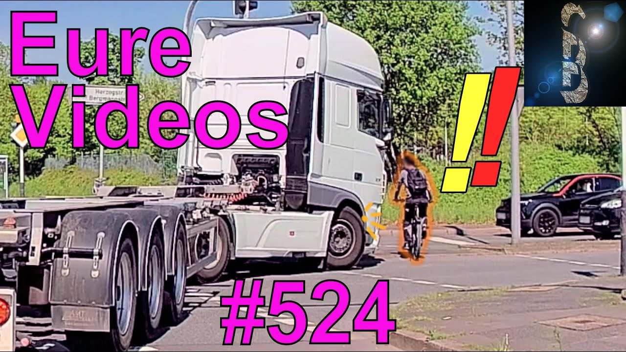 Eure Videos #524 - Dashcam Abbiegender LKW &uuml;bersieht Fahrrad Fehlender Schulterblick Betrunken