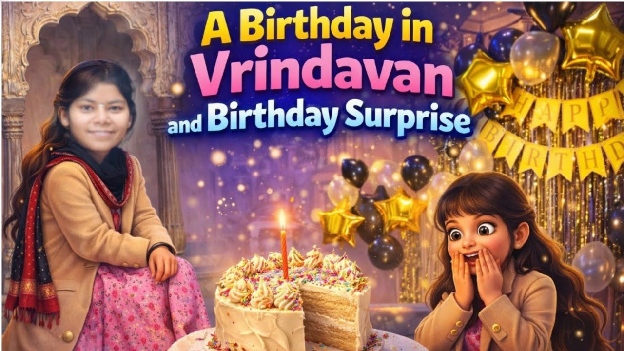 A Birthday in Vrindawan / ghar aate hi mila surprise sabne itna wait kia
