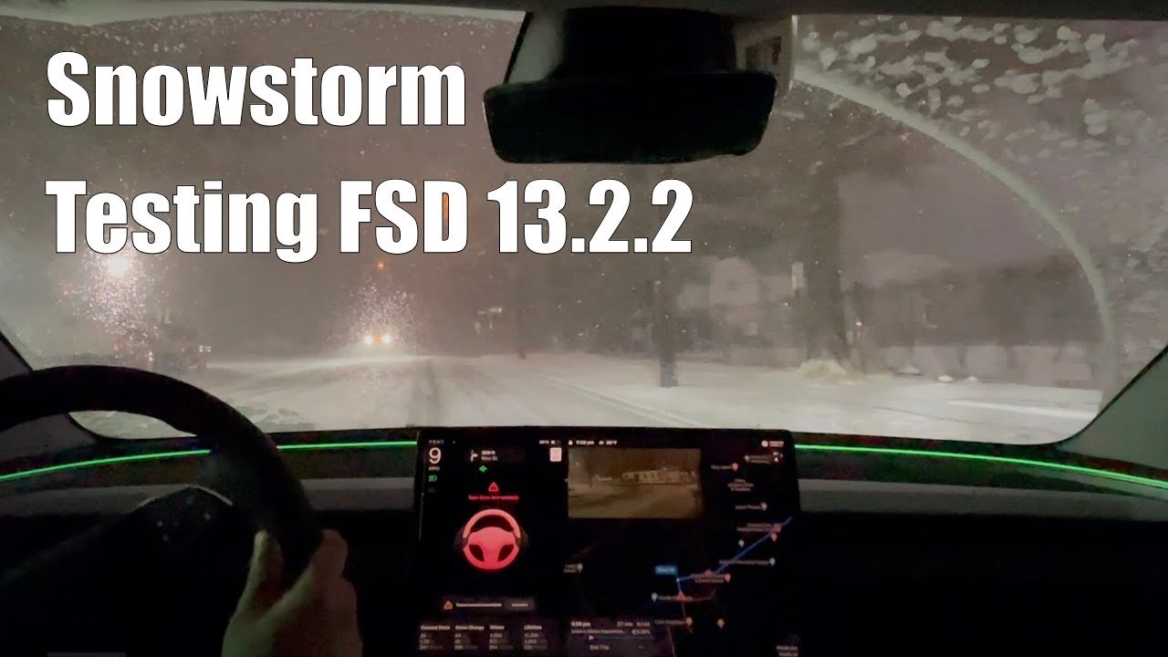 Does Tesla FSD Work In A Snowstorm At Night?