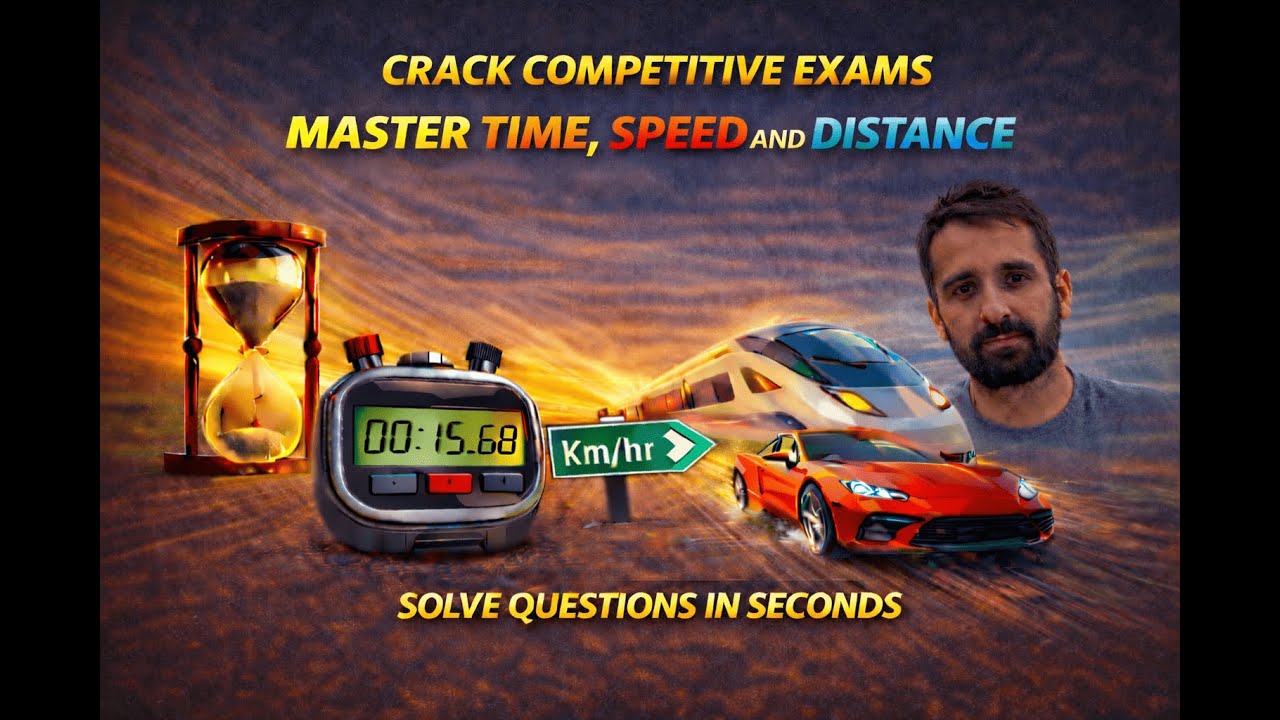 MUST WATCH-SOLVE QUESTIONS IN SECONDS-TIME, SPEED AND DISTANCE- COMPETITIVE EXAMS MATHS-LECTURE 4