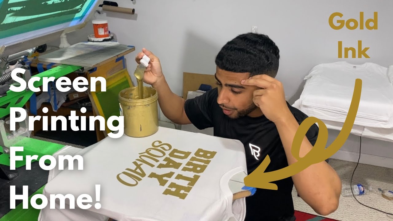 Screen Printing GOLD Ink! | Home Based Screen Print Shop!