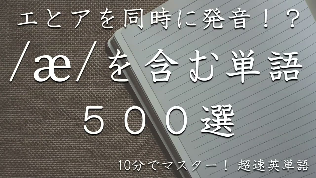 【英語発音トレーニング】/æ/を含む単語500選