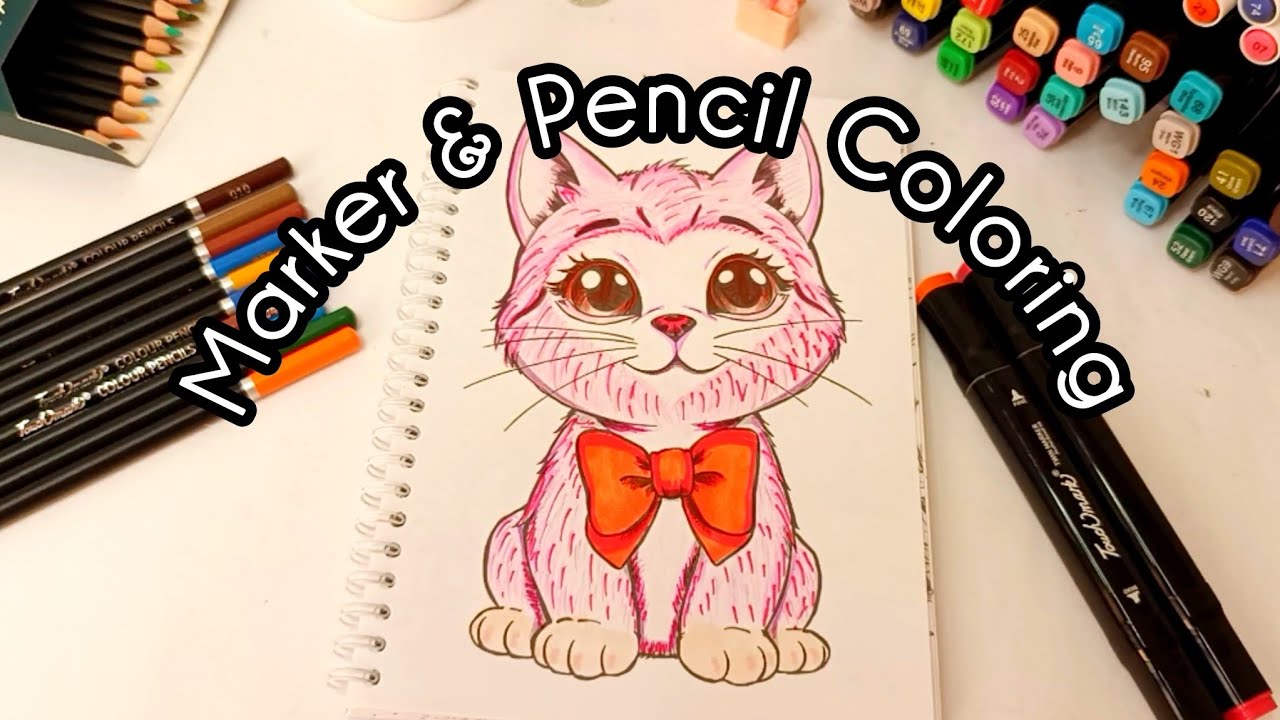 Coloring with Markers and Colored Pencils 🎨 Relaxing Art