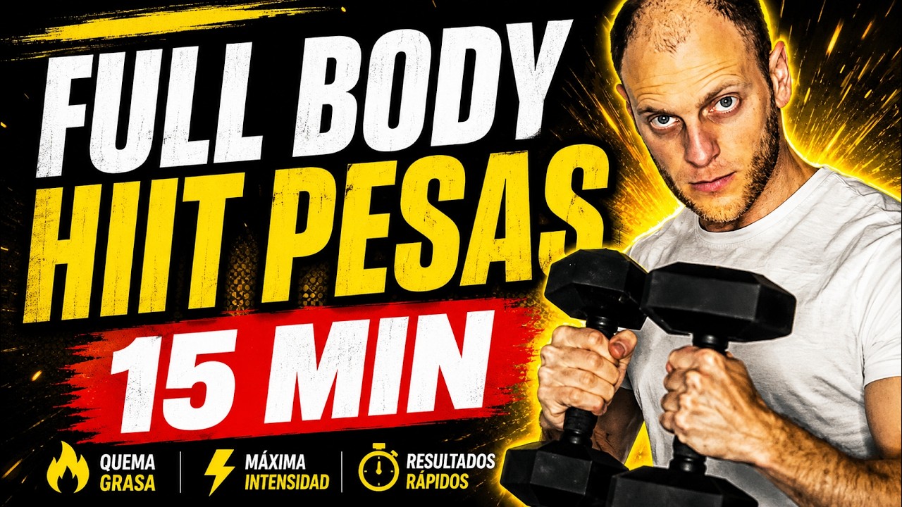 ✅ Entrenamiento de CUERPO COMPLETO CON MANCUERNAS en casa: Ejercicios de ALTA INTENSIDAD 🔥!!!