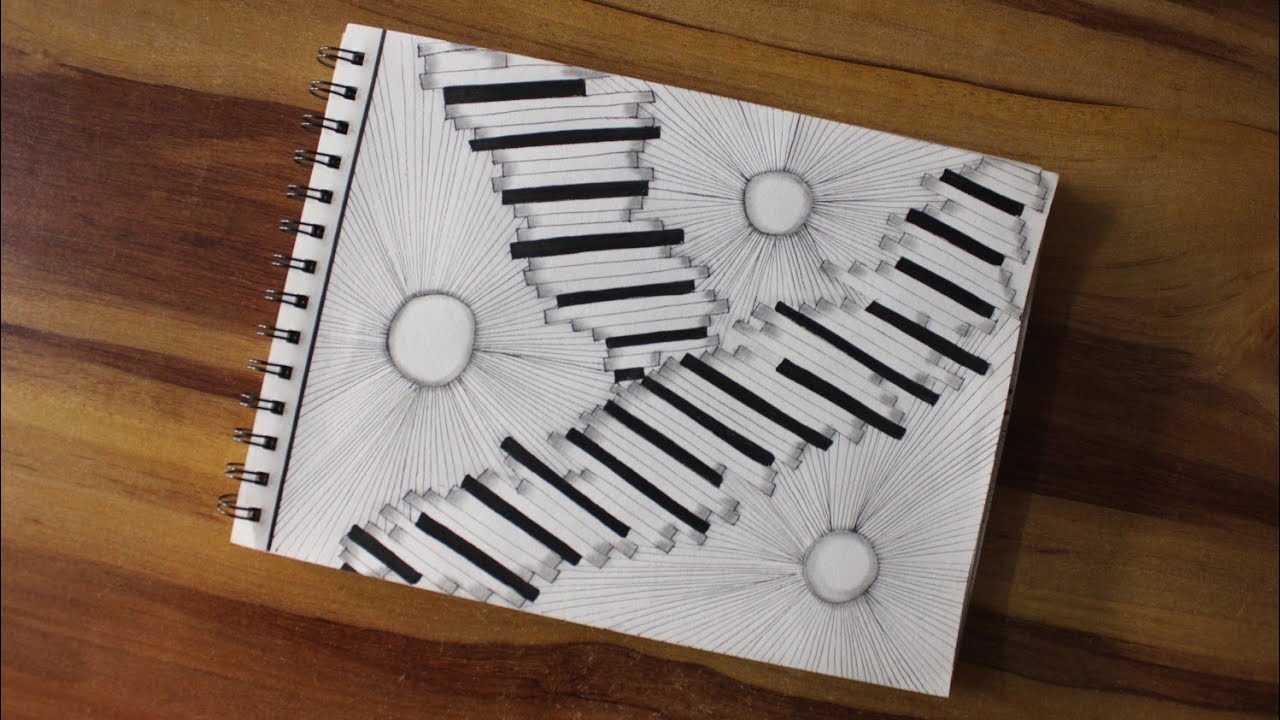 Drawing Process | Geometry Ribbon & Radiant Circles 🗓️ Day 82 | Inky Canvas Palette