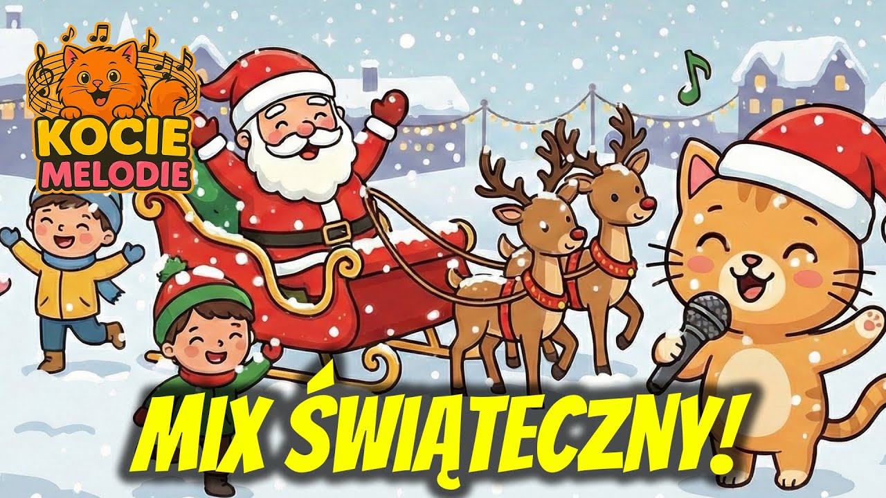 ŚWIĄTECZNE PIOSENKI DLA DZIECI MIX! 🎅🏻🎄 SKŁADANKA WESOŁYCH ŚWIĄTECZNYCH PIOSENEK - KOCIE MELODIE 😸🎶