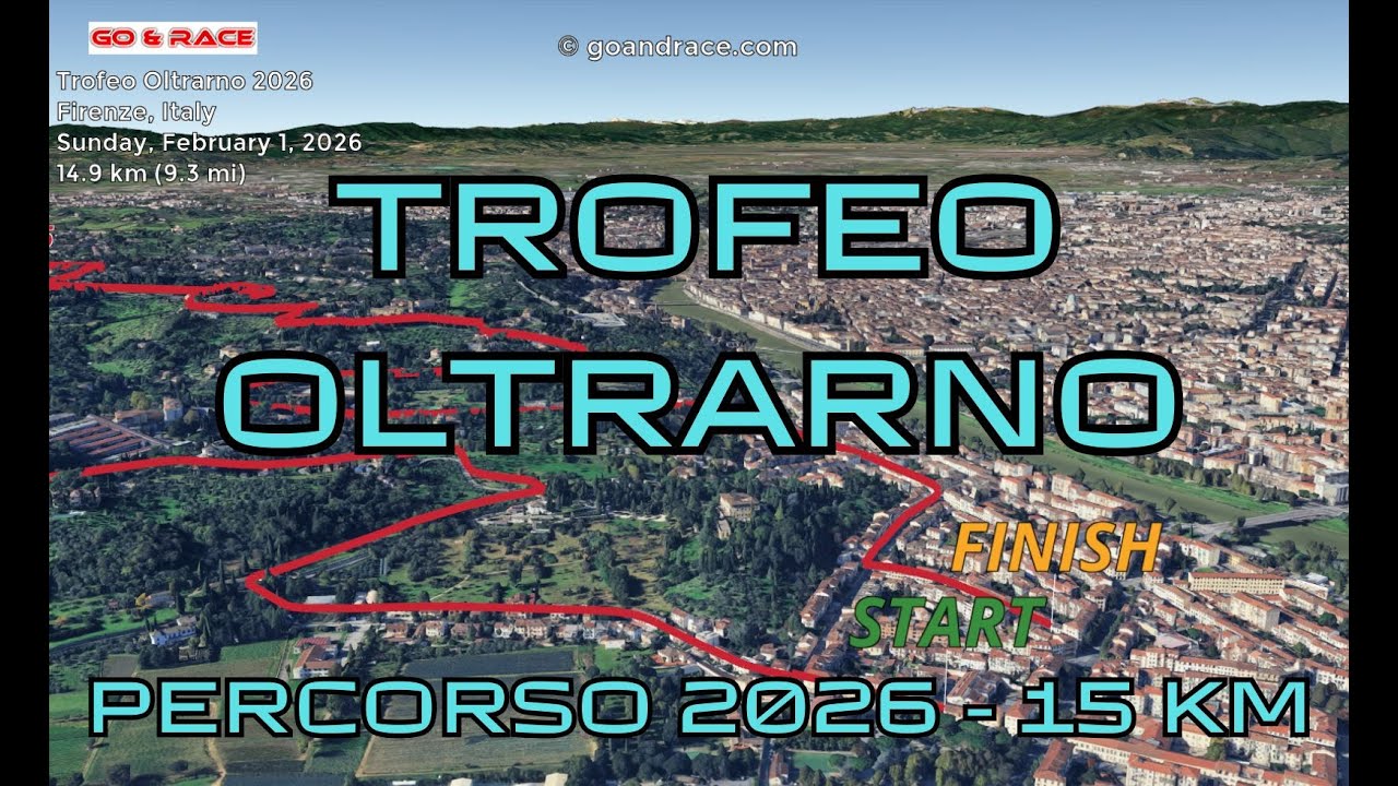 Trofeo Oltrarno 2026: Video 3D Percorso | 14.9 km - Firenze