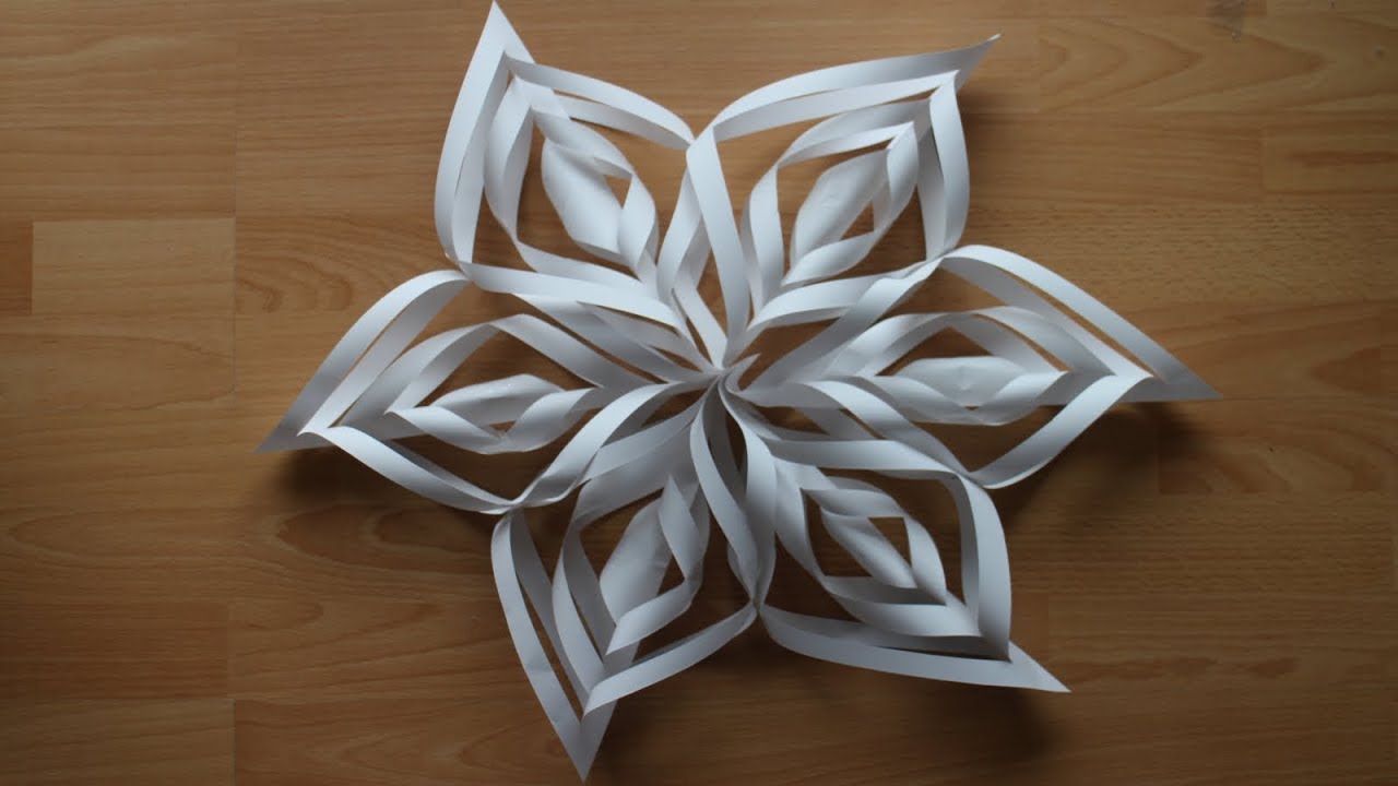 Basteln mit Papier: 'Schneeflocke'  f&uuml;r Winter  & Weihnachtsdekoration [W+]