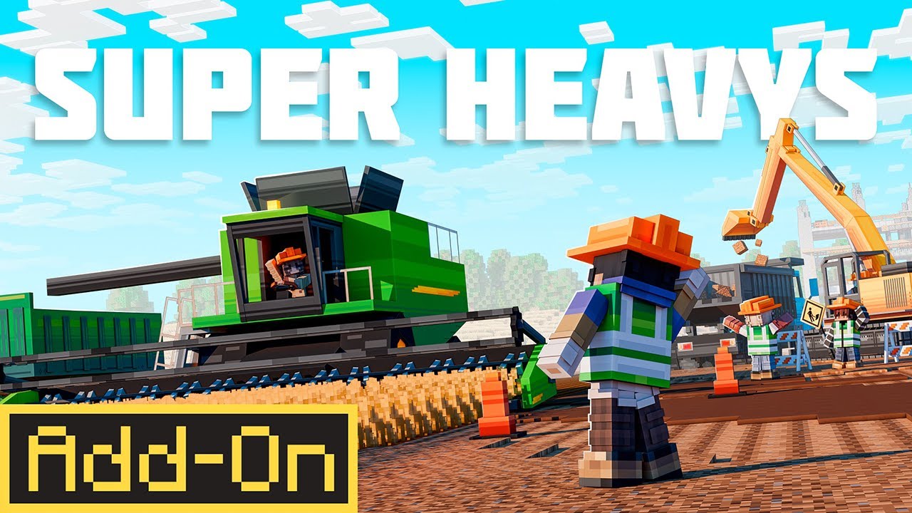 Minecraft Bedrock: SUPER HEAVYS Addon – Epic Construction & Farming Vehicles!