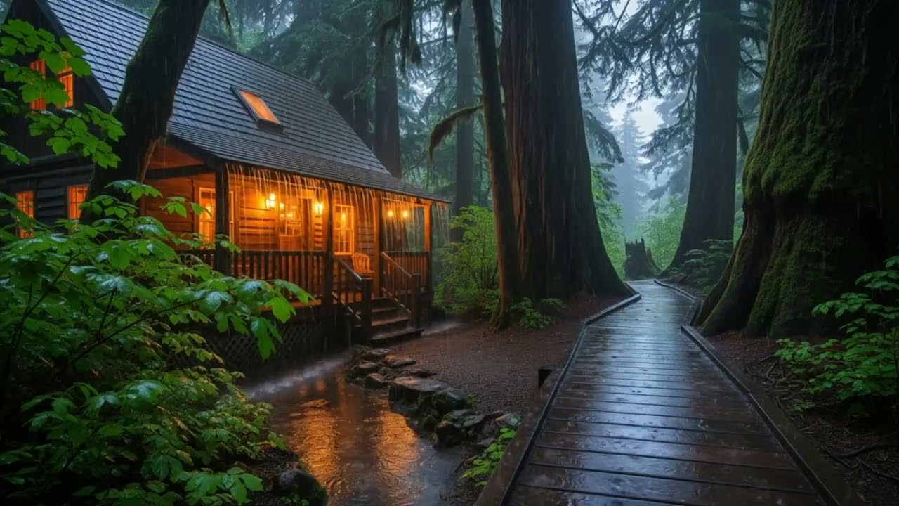 🌧 Gentle Rain at the Forest Hideaway | Calm Sleep & Stress Relief 🌲