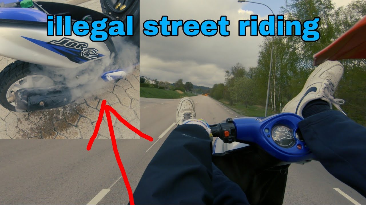 YAMAHA JOG R WHEELIES, ILLEGAL STREET RIDE *POV* 4K