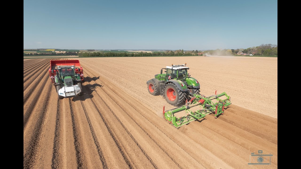XXL POTATO PLANTING - FENDT 1042 - Fraise Baselier 8rgs - planteuse GRIMME 🇫🇷🥔