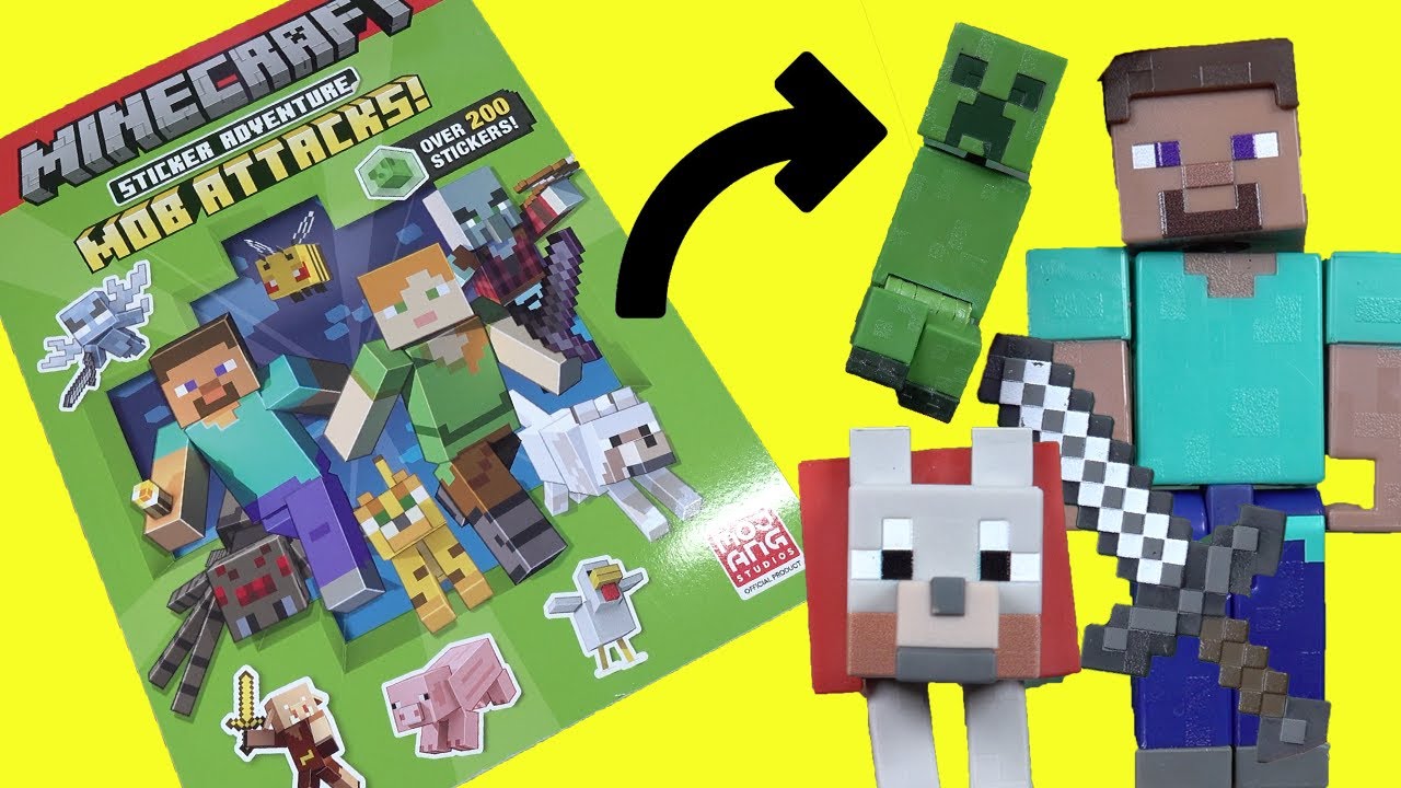 Minecraft Movie DIY Activity Book with Stickers, Dolls + Gameplay Survival at House!