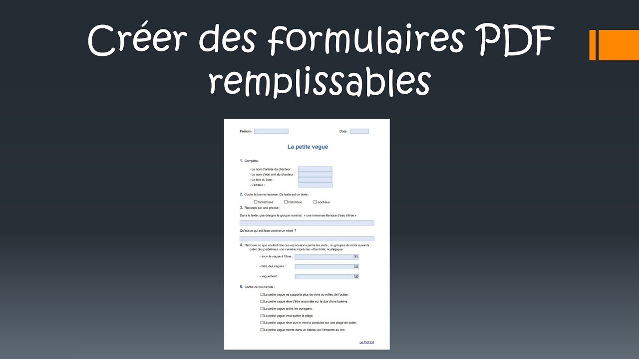 Créer des formulaires PDF remplissables