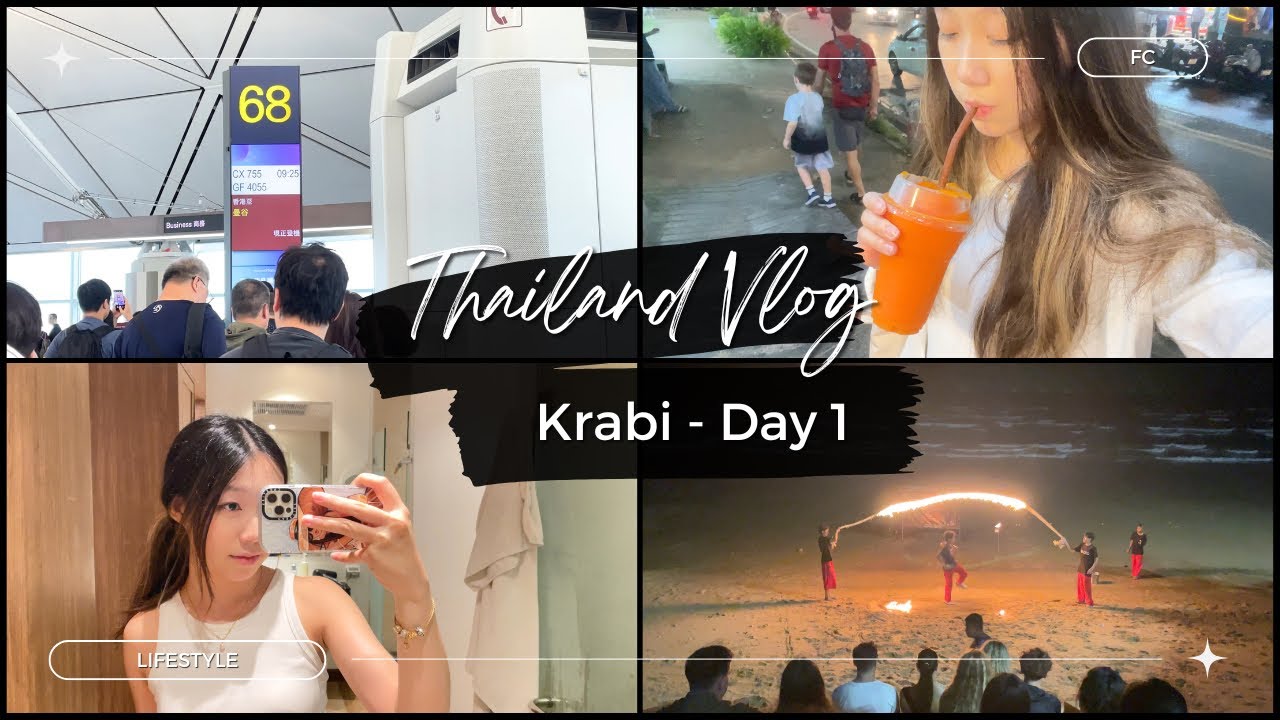 Thailand Vlog at Krabi - Day 1 [Airport, foods, hotel tour, nightlife]