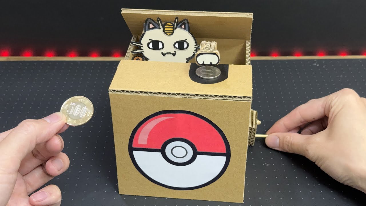 How to make Cat steeling Coin bank   Cardboard DIY