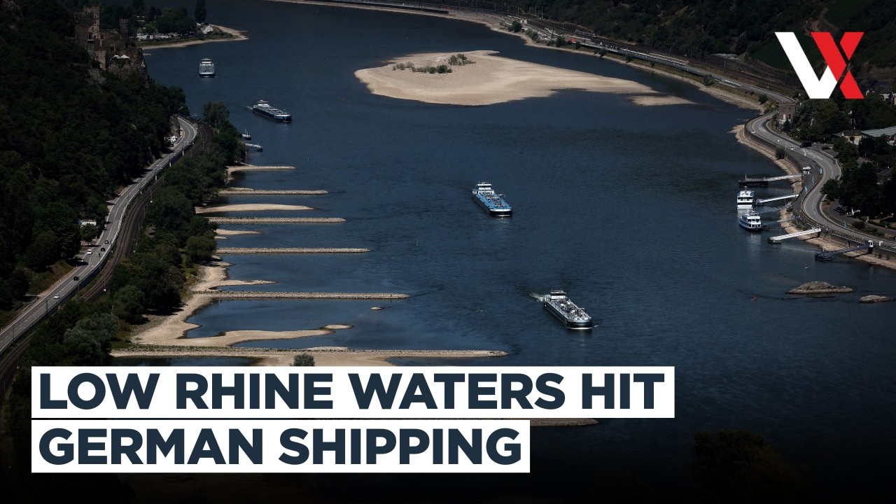 Germany's Rhine River Water Levels Plunge Again As Heatwave Disrupts Cargo Shipping | VERTEX