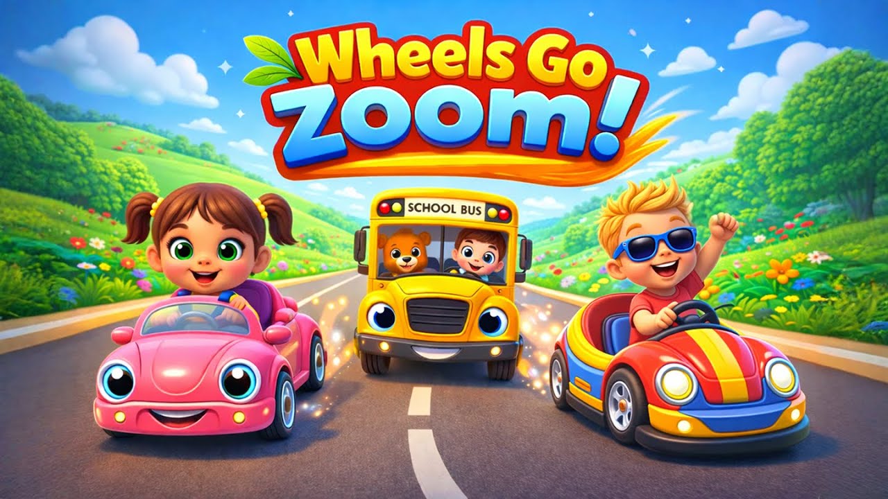 Wheels Go Zoom 🚗 | Vehicles Song for Toddlers | Kids Learning Transportation (Loop)