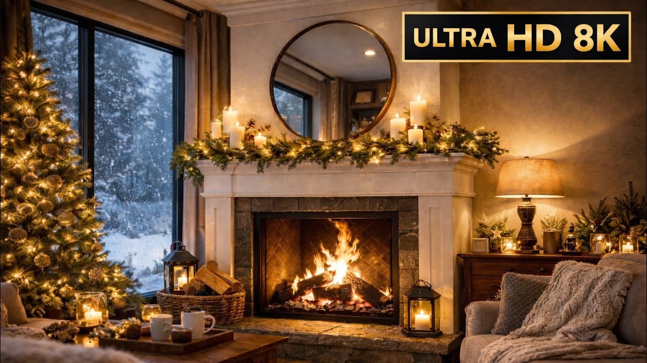 Cozy fire place in luxury house| ultra hd| 8k| fireplace| relaxment