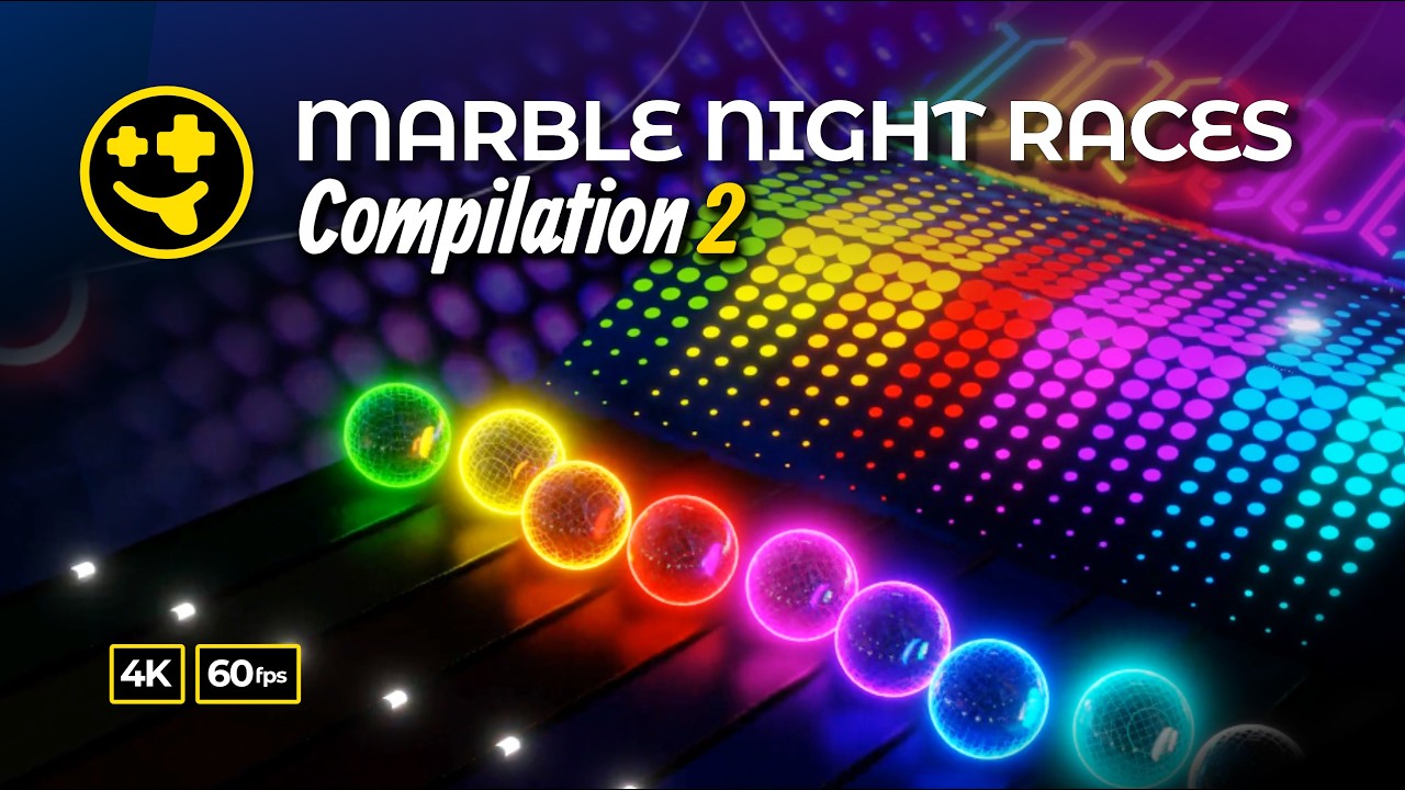 Night Marble Race Compilation  | #marbles #marblerace #marbleracing #blender #physics #asmr #sensory