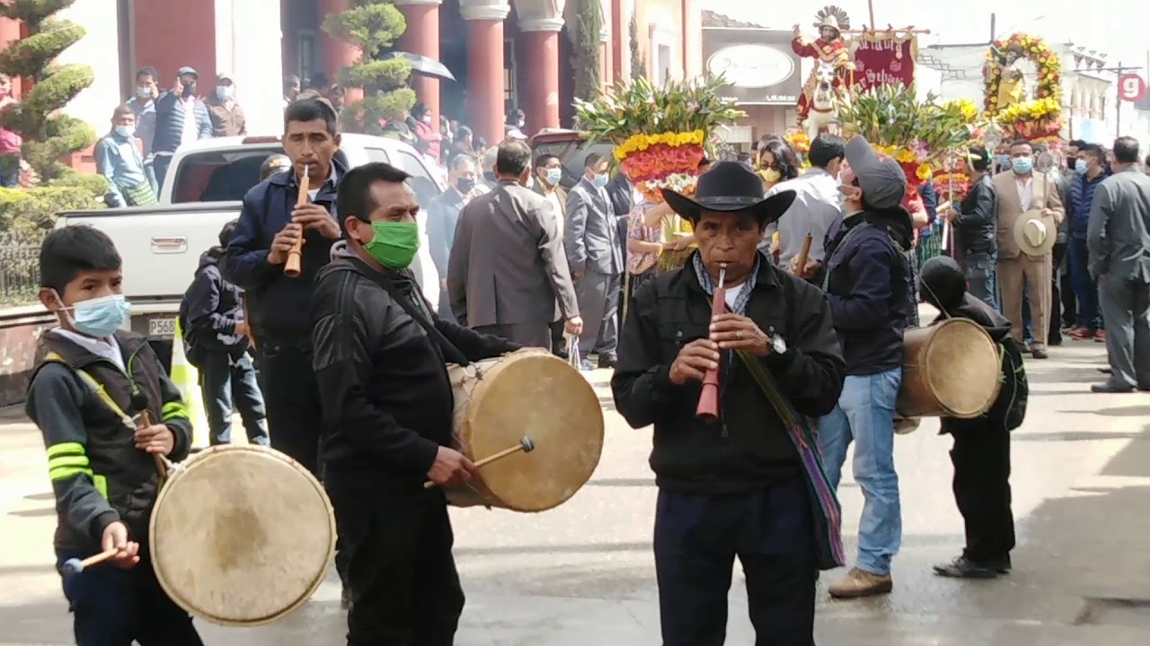 Solemne Procesión  en el día de San Sebastián, Marti en San Cristóbal Verapaz. 20 de  enero de 2021.