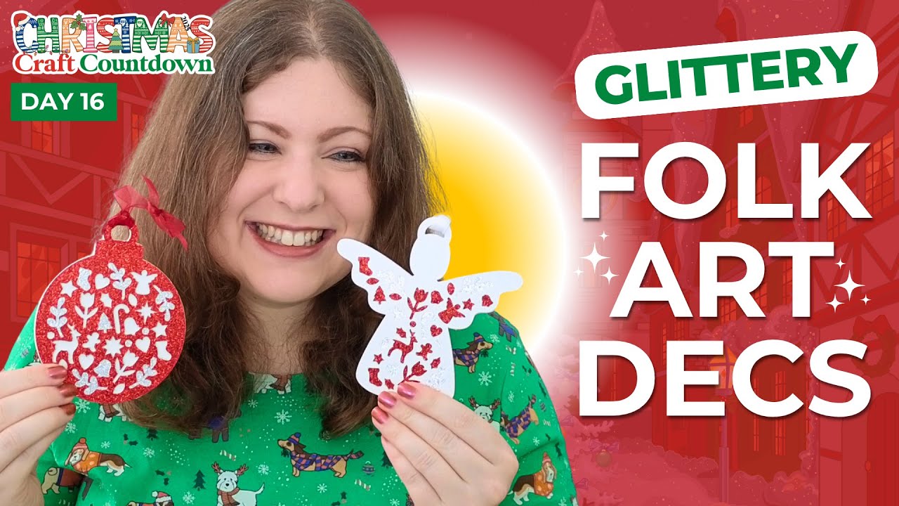 GLITTERY Folk Art Christmas Tree Decorations 🌟 CCC 2025