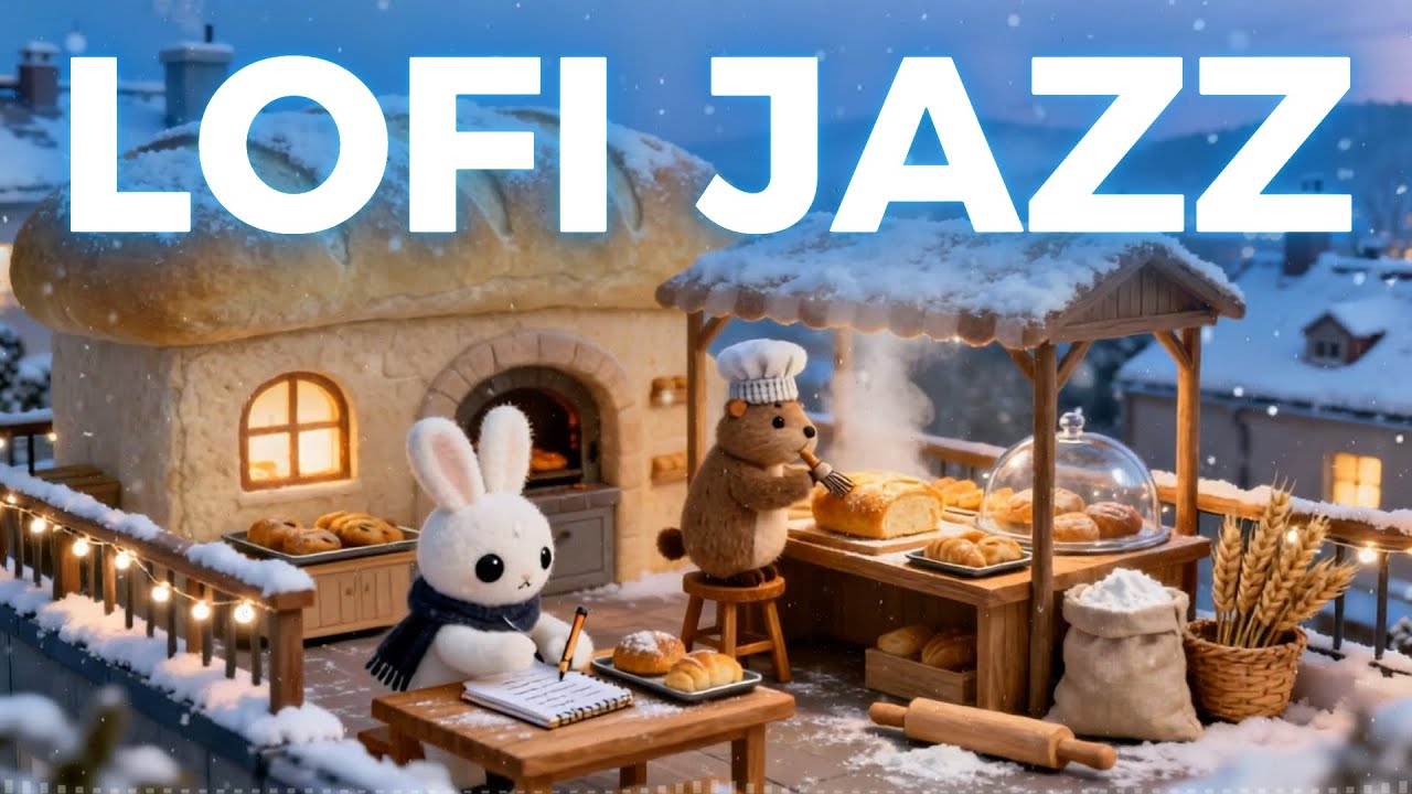 Snowy Winter Wonderland Ambience for Study ❄️ Soft Lofi Jazz to Focus & Relax