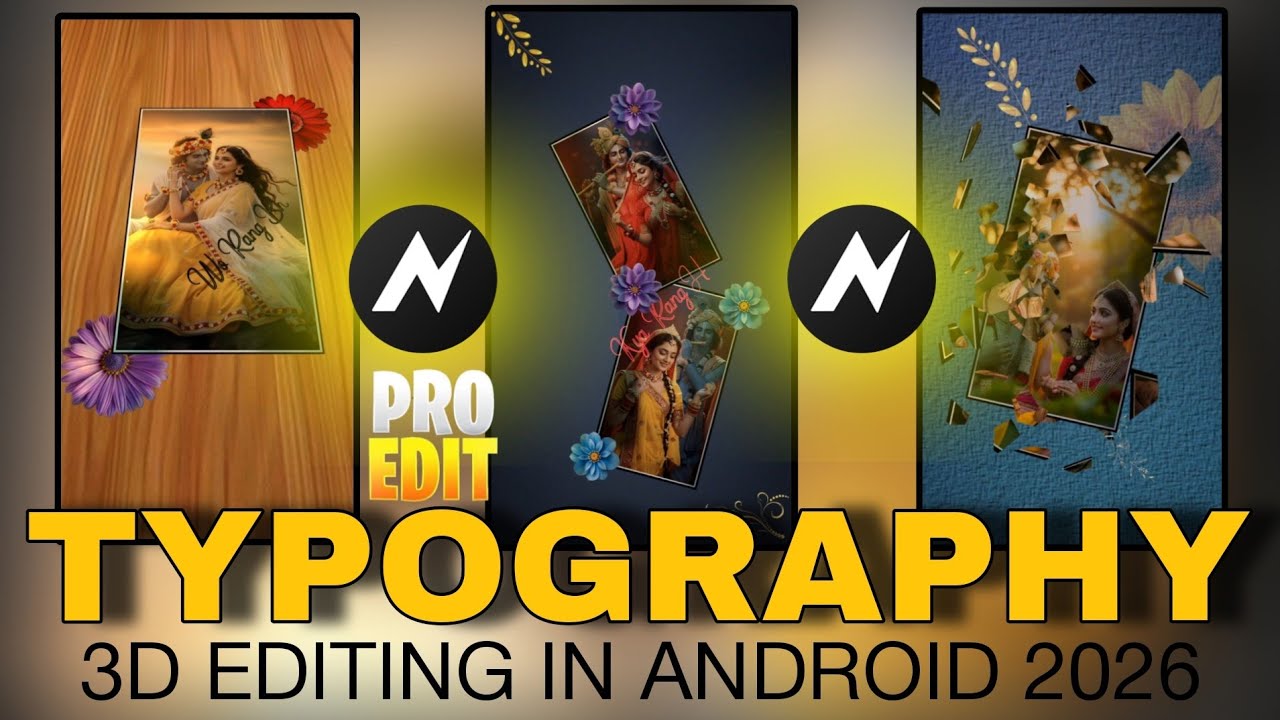 Viral INSTAGRAM TYPOGRAPHY Edit On ANDROID | 3D Photo Editing Tutorial 2026