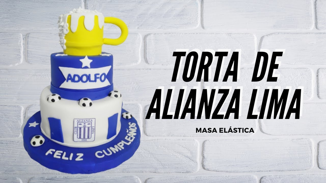 Como DECORAR en MASA ELÁSTICA [Torta Modelo ALIANZA LIMA]