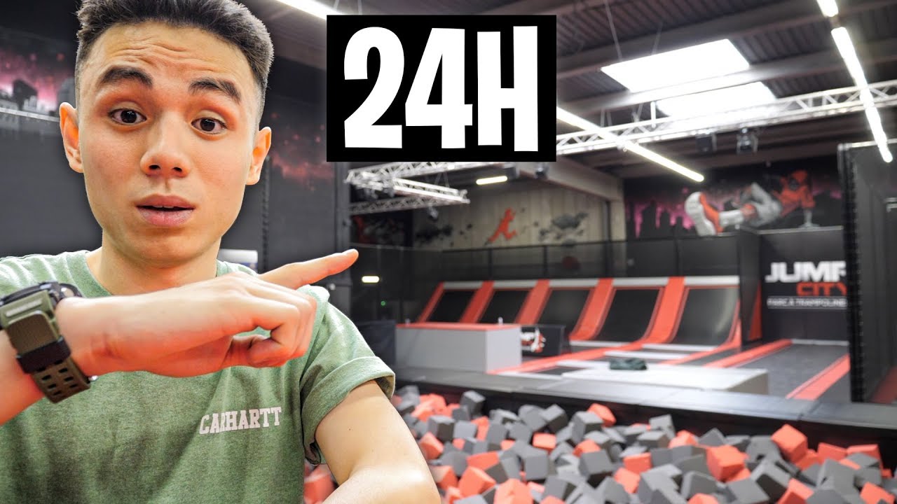 24H DANS UN TRAMPOLINE PARK !!