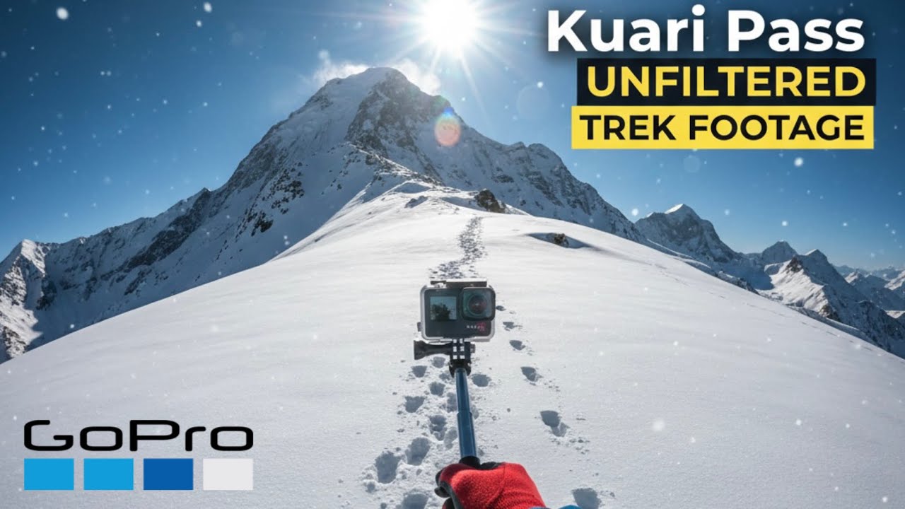 Kuari Pass Summit😍, Unfiltered trek footage, POV #gopro #insta360 #trekking #hiking
