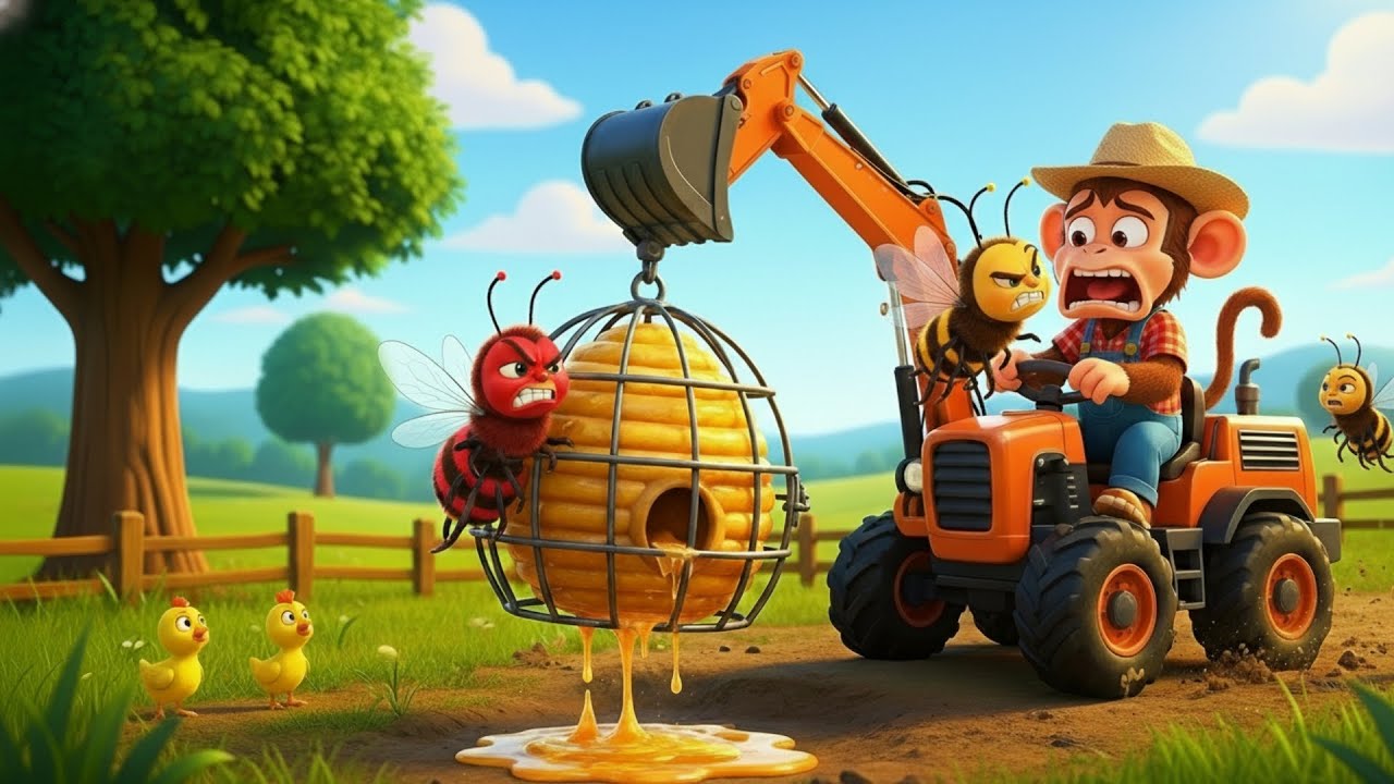 Funny Monkey and the Giant Bee Trouble! 💥