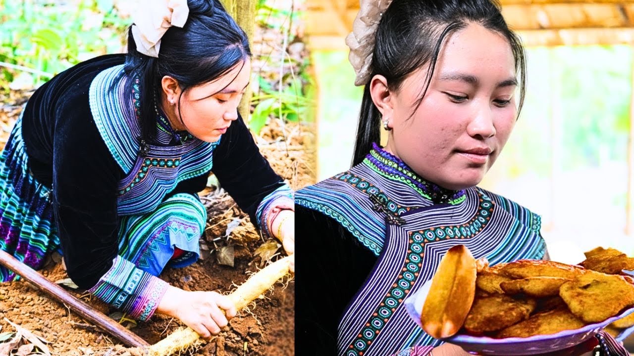 Into the Forest to Dig Wild Yam | A Simple Day in Mlo’s Rural Life
