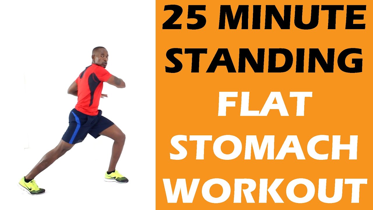 25 Minute Standing Flat Stomach Workout at Home No Equipment Needed